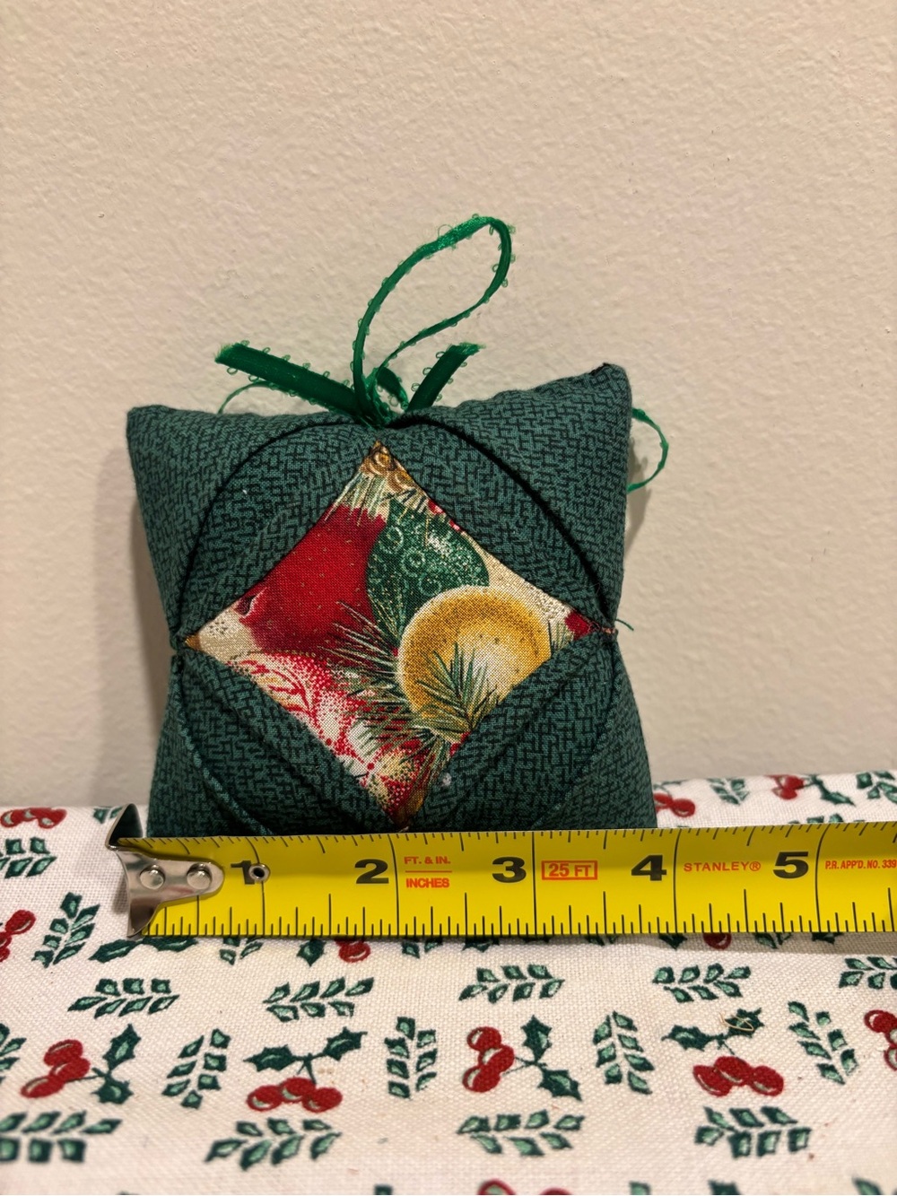 Handmade Green Holiday Ornament - Picture 3 of 3
